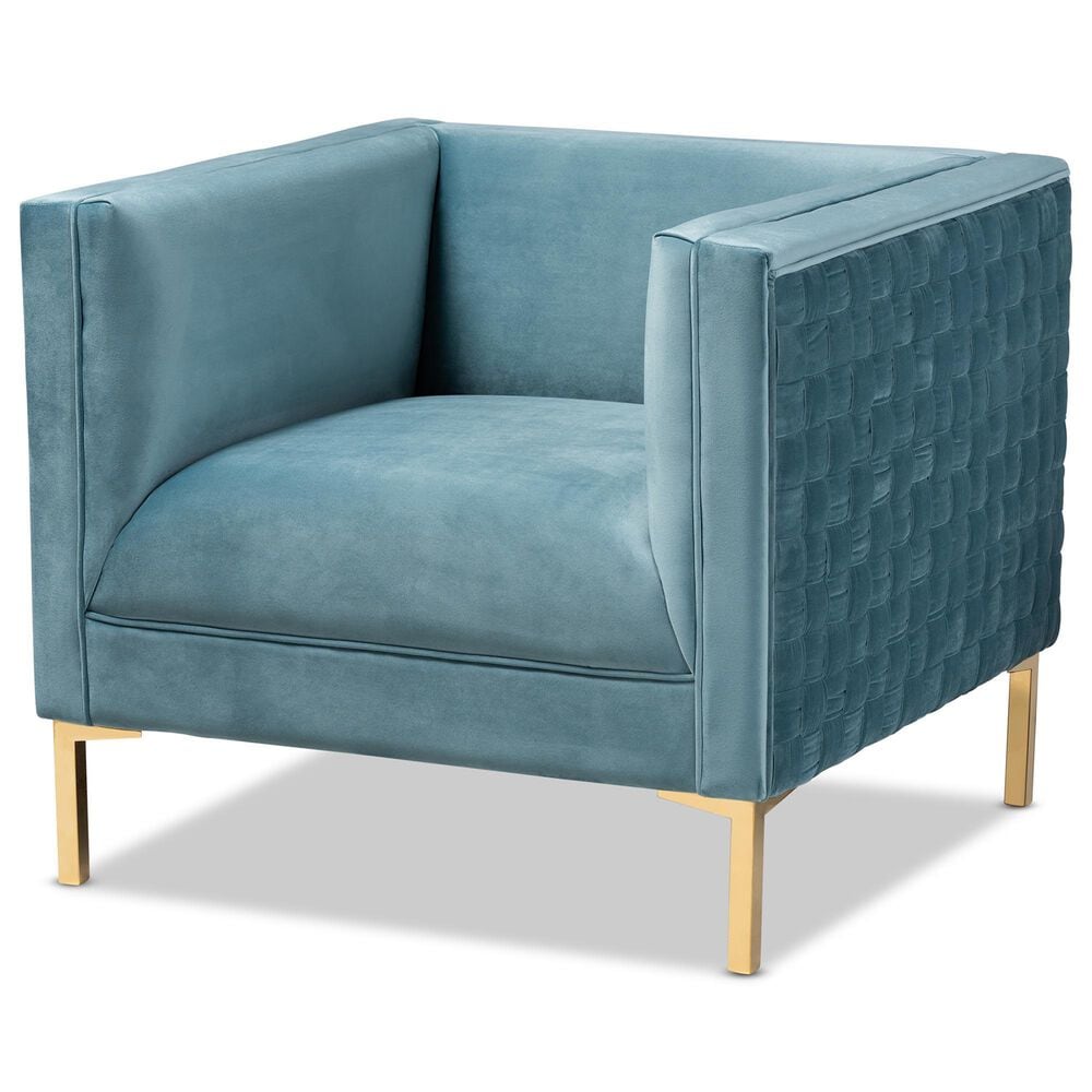 Baxton Studio Seraphin Arm Chair in Light Blue, , large