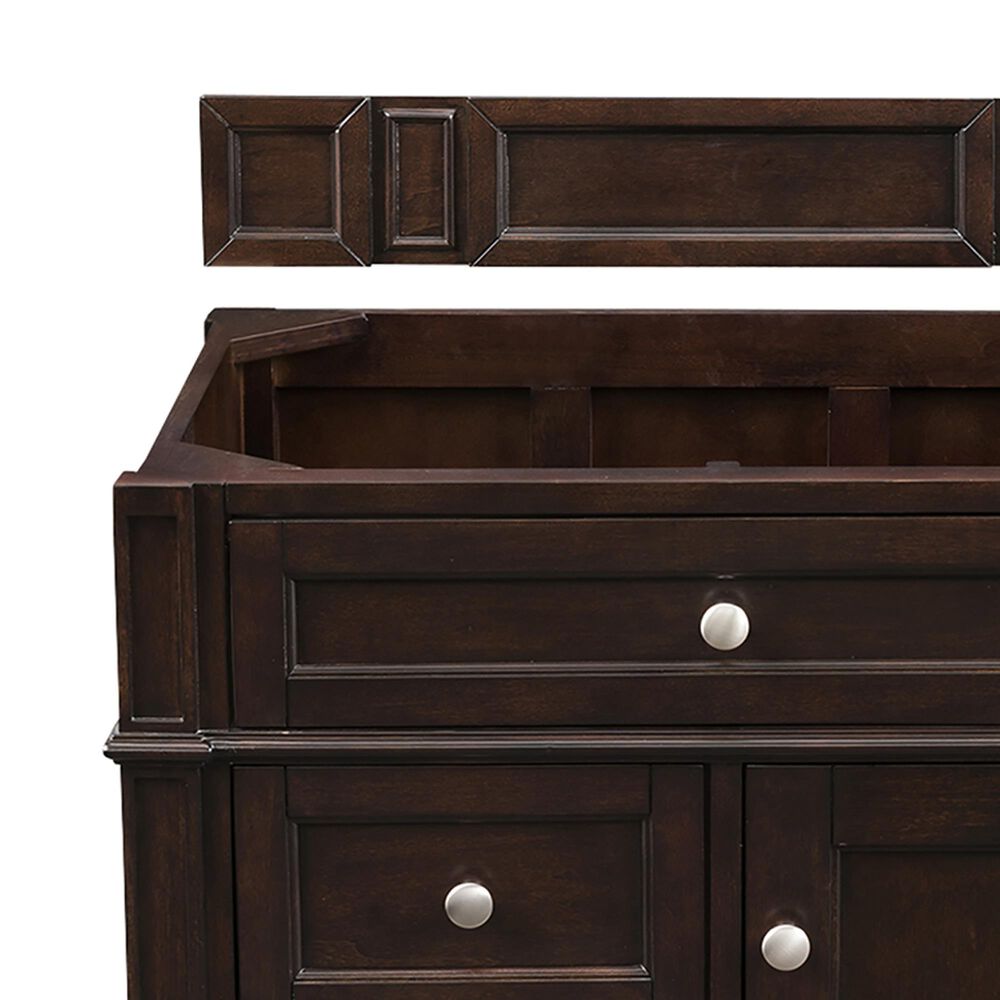 James Martin Vanities Brittany 30&quot; Single Bathroom Vanity in Burnished Mahogany with 3 cm Arctic Fall Solid Surface Top and Rectangle Sink, , large