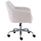 Linon Home Decor Rylen Office Chair with White Cushion in Silver, , large