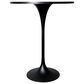 Leisuremod LeisureMod Verve Collection Modern Bar Height Table Black Base with 27 Round Black Marbleized MDF Top, , large