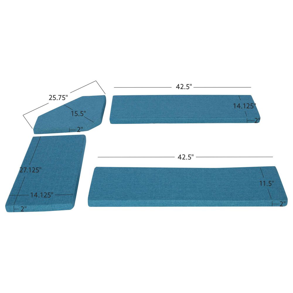 Linon Home Decor Chelsea 4-Piece Cushion Set in Blue, , large