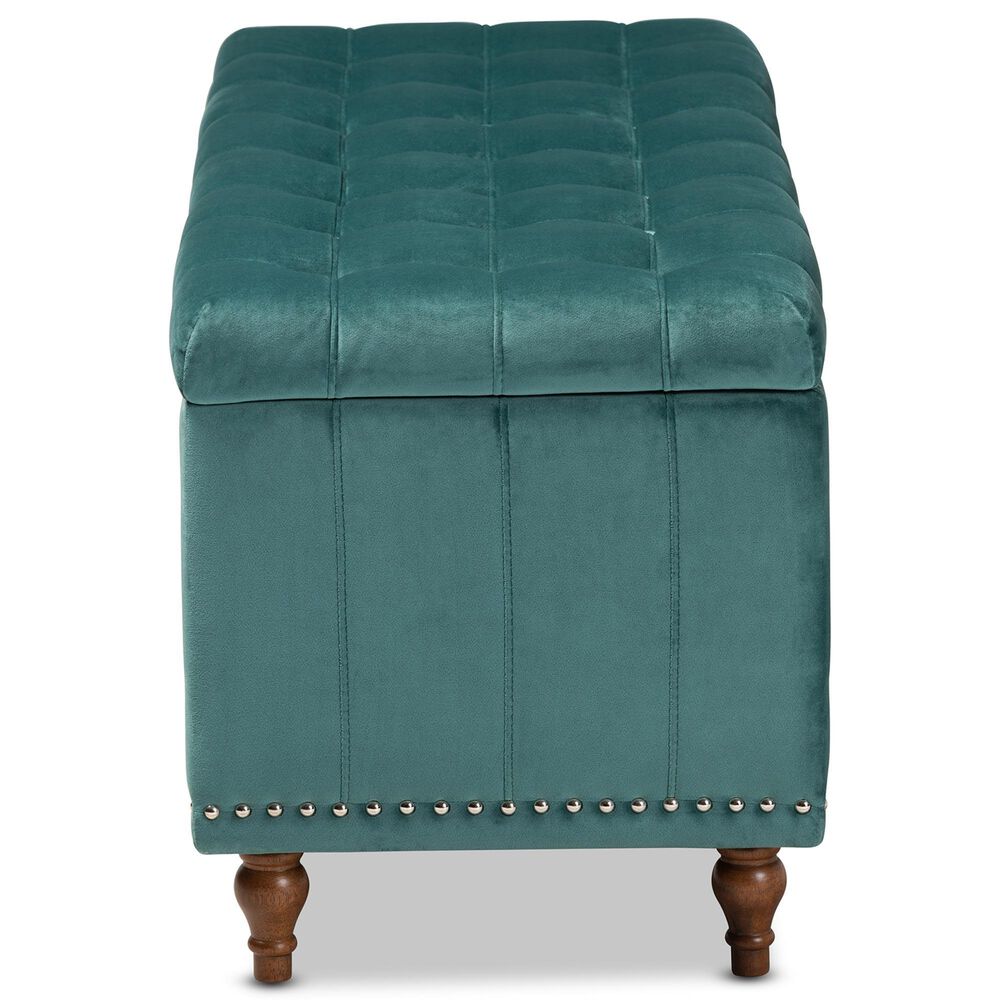 Baxton Studio Kaylee Storage Ottoman Bench in Teal Blue, , large