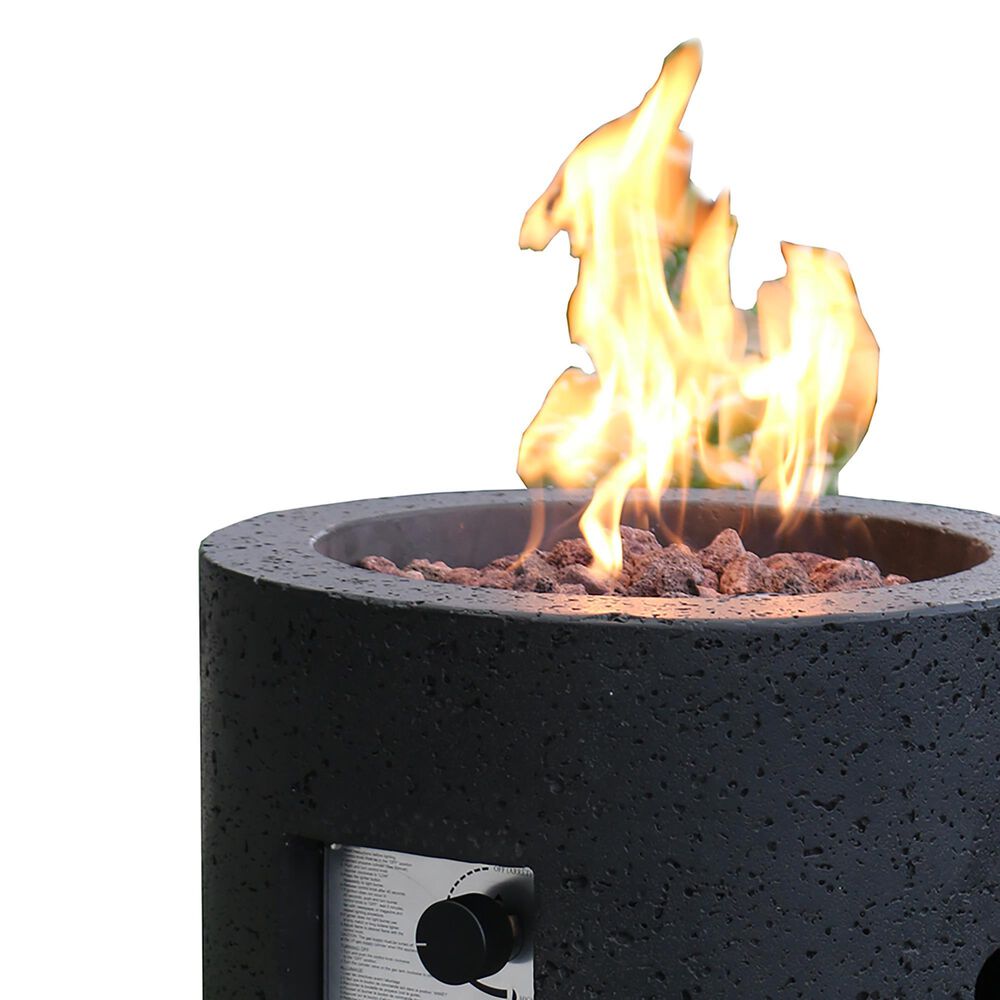 Elementi Fire Lava Tube Round Liquid Propane Fire Column in Black, , large