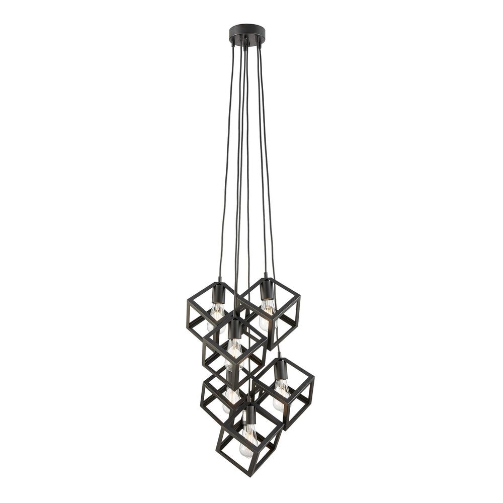 Lite Source Cuboid 6-Light Chandelier in Black, , large