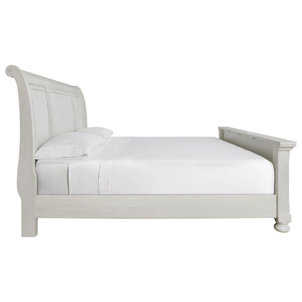 Ashley Robbinsdale King Sleigh Bed in Antique White, , large