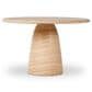 Four Hands Janice 48" Round Pedestal Dining Table in Faux Travertine , , large