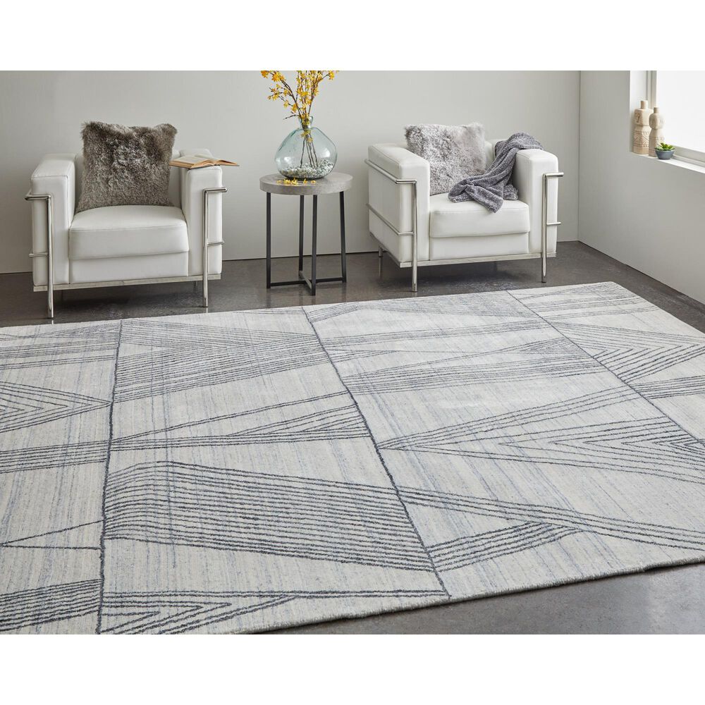 Feizy Whitton 9&#39; x 12&#39; Ivory and Black Area Rug, , large