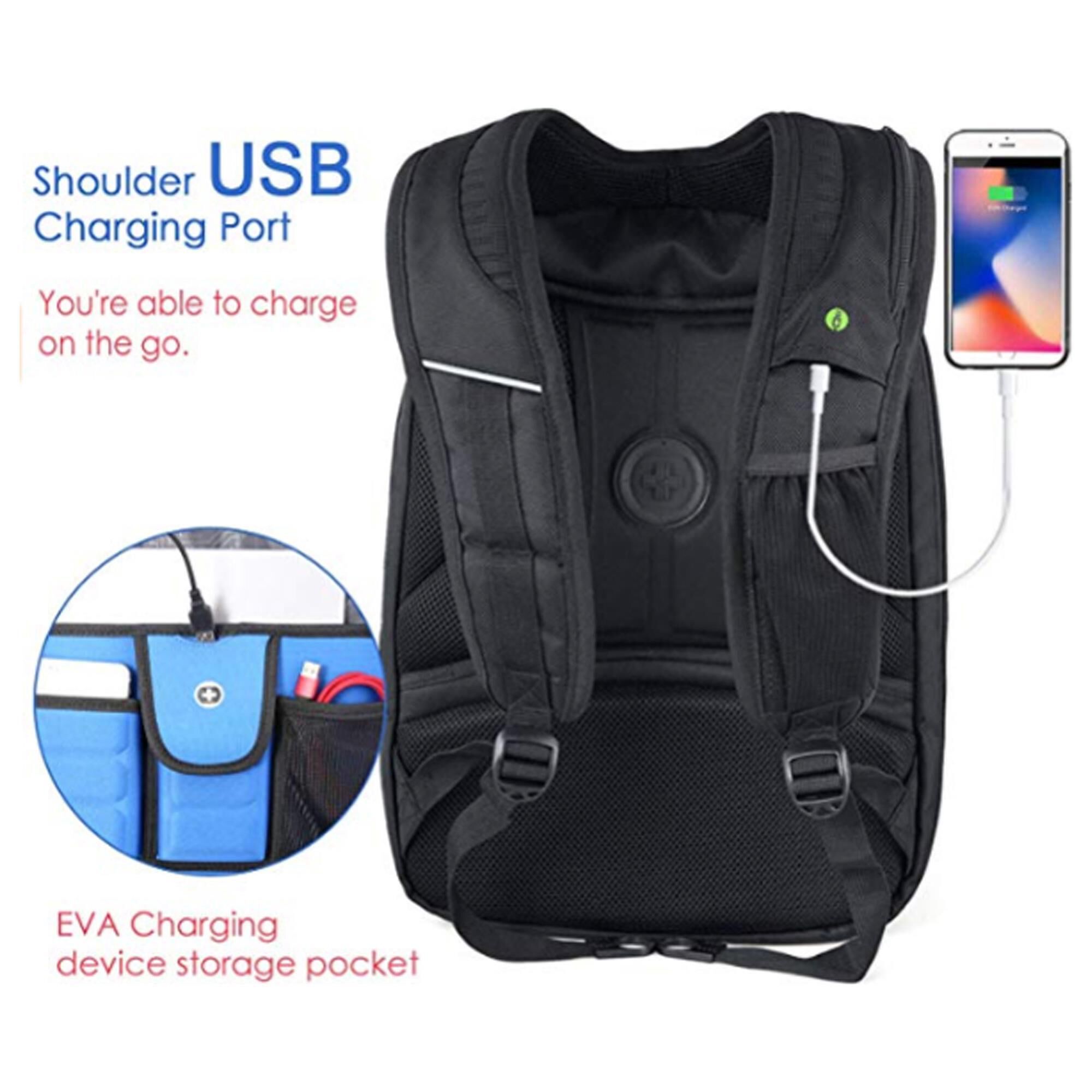 Swissdigital Terabyte Business Travel Backpack in Black NFM