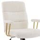Rta Products Llc Elegant Textured Boucle Office Chair with Padded Arms in White, , large
