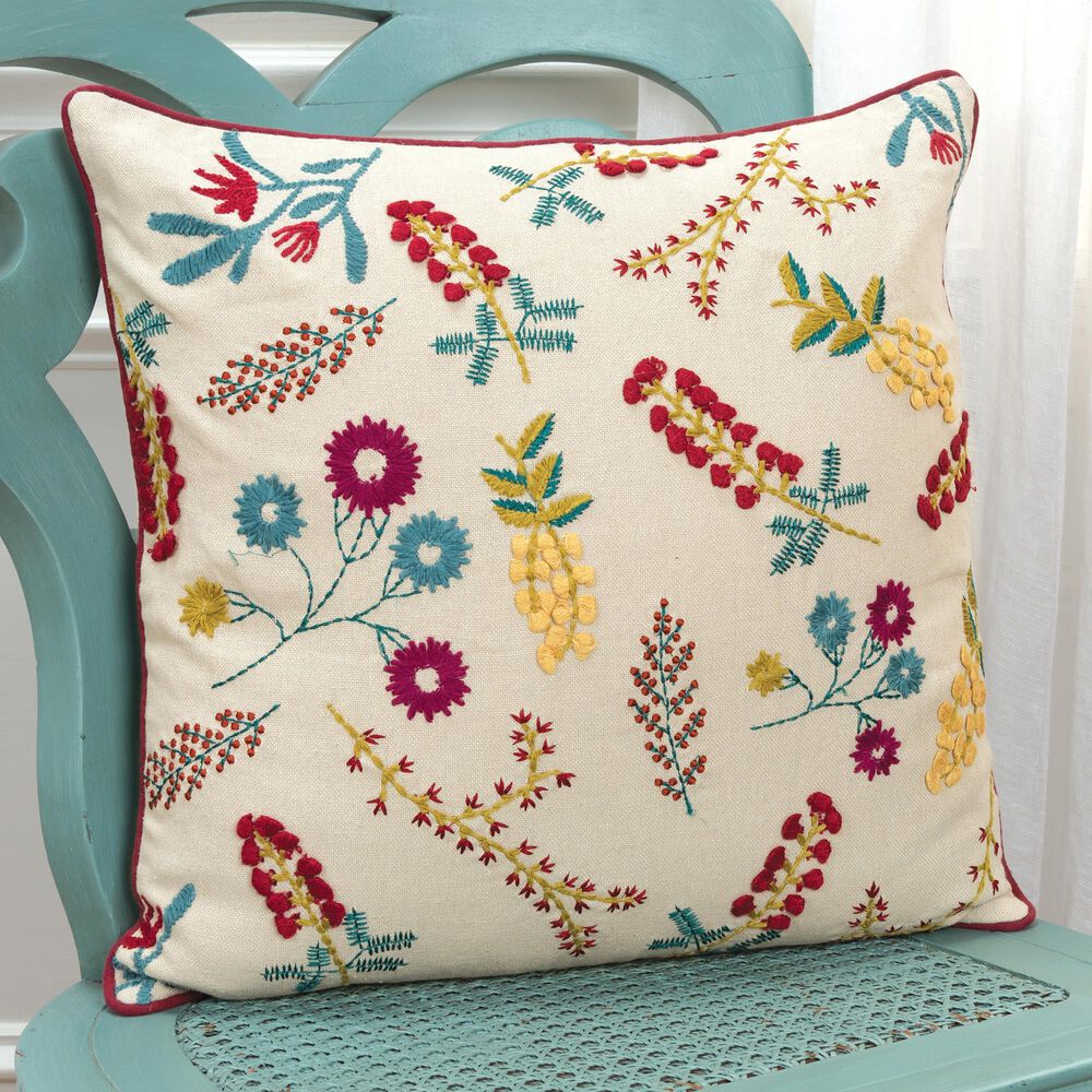 Rizzy Home Floral 20" Poly Filled Pillow in Natural, , large