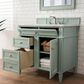 James Martin Vanities Brittany 36" Single Bathroom Vanity in Sage Green with 3 cm Victorian Silver Quartz Top and Rectangular Sink, , large
