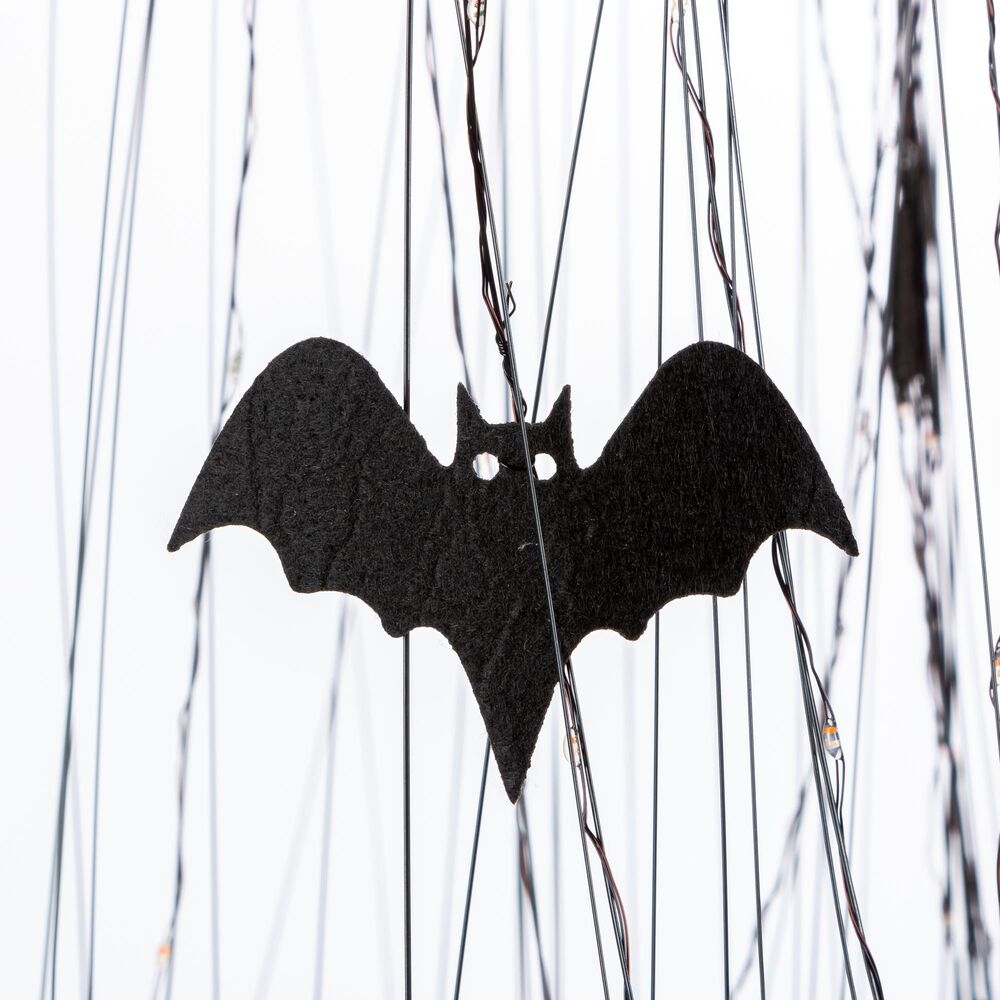 The Gerson Company 5&#39; Willow Tree with Bats and Dual Color Lights in Black, , large