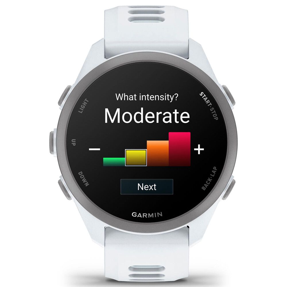 Garmin Forerunner 170 Music Smartwatch 42mm Whitestone Case with Whitestone and Cloud Blue Silicone Band, , large