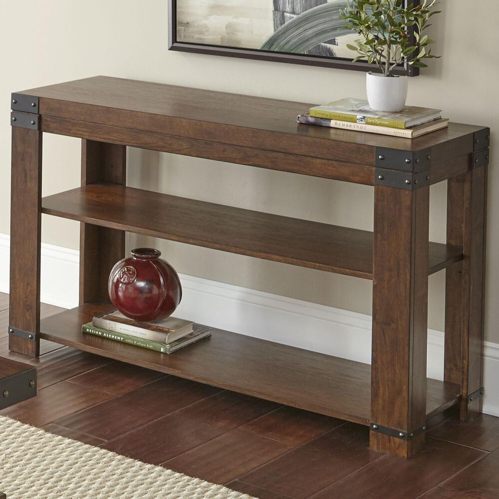 Steve Silver Arusha Sofa Table in Medium Cherry with Hardwood Finish, , large