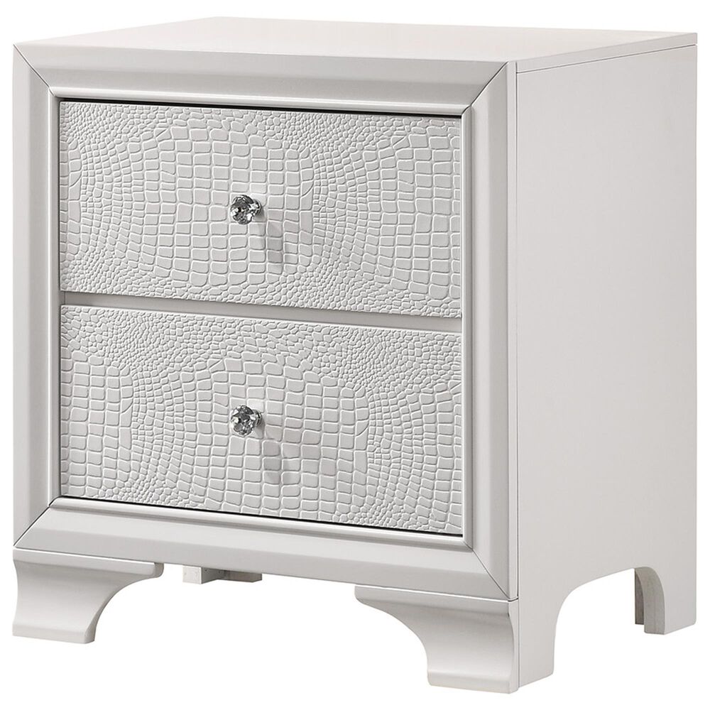 Crown Mark Lyssa 2-Drawer Nightstand in Frost, , large