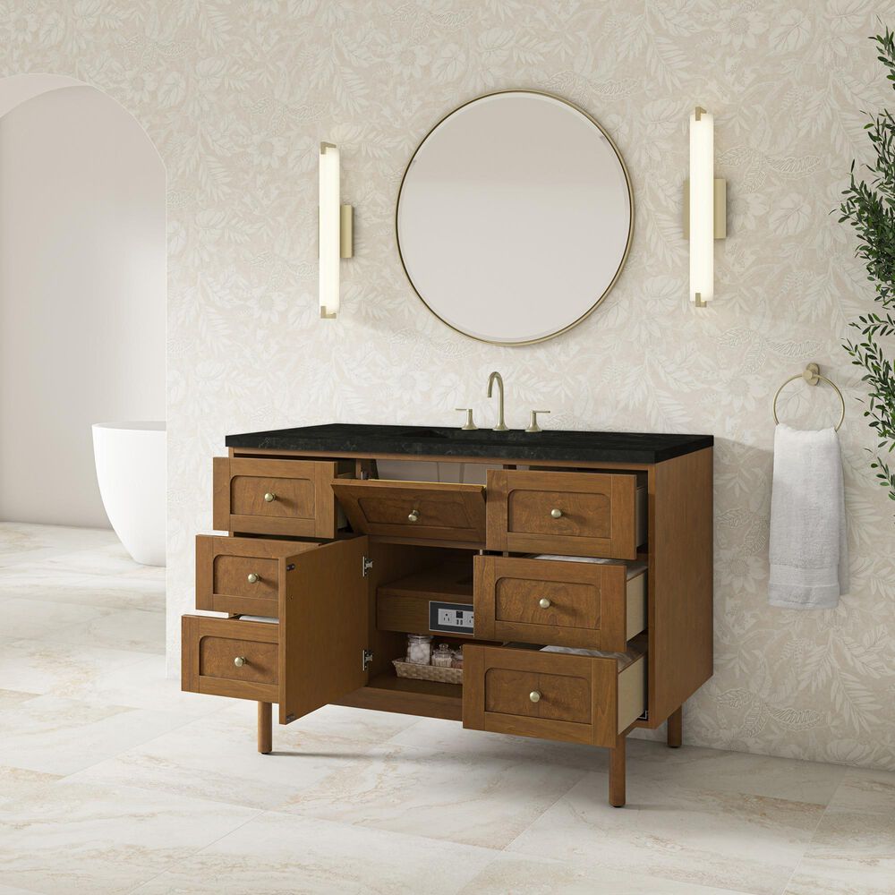 James Martin Laurent 48" Single Bathroom Vanity in Honey Oak with 3 cm Phantome Eclos Top and Rectangular Sink, , large