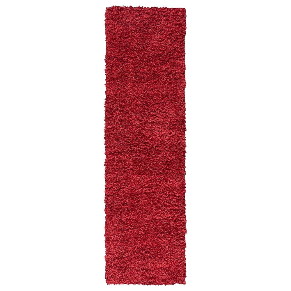 Safavieh August Shag AUG200Q 2" x 7" Red Runner, , large
