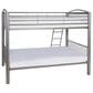 Linon Home Decor Heavy Full Over Full Bunk Bed in Pewter, , large