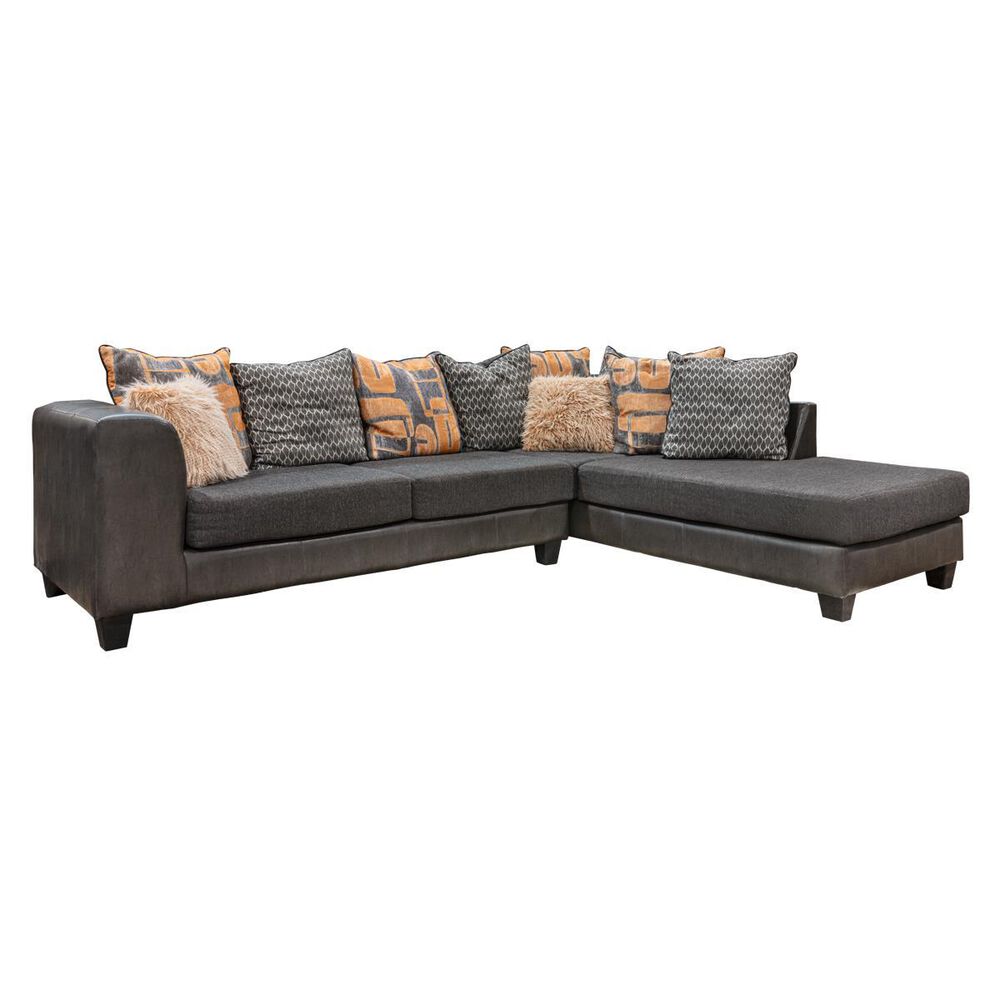 Carolina Furniture Austin 2-Piece Right Facing Sectional with Chaise in San Marino Charcoal, , large