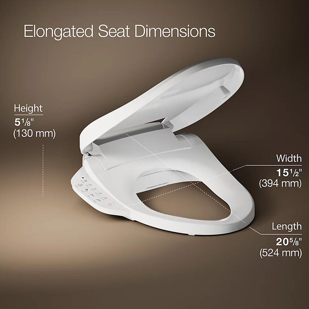 Kohler PureWash E590 Elongated Bidet Toilet Seat in White, , large