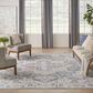 Nourison Astra Machine Washable 7"10" x 10" Grey and Blue Area Rug, , large