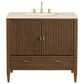 James Martin Vanities Myrrin 36" Vanity in Mid-Century Walnut with 3 cm Eternal Marfil Quartz Top, , large
