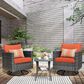HOMLUX 3-Piece Patio Conversation Set with Square-Arm Swivel Rocking Chairs in Orange, , large