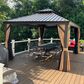 HOMLUX 12" x 14" Outdoor Hardtop Gazebo in Brown, , large