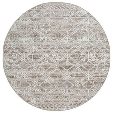 Radici USA Livigno Southwestern 7"10" Round Beige Area Rug, , large