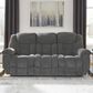Ashley Foreside Manual Reclining Sofa in Charcoal, , large