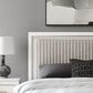 Ashley Zuraleus King Upholstered Panel Bed with Two Nightstands in Matte White, , large