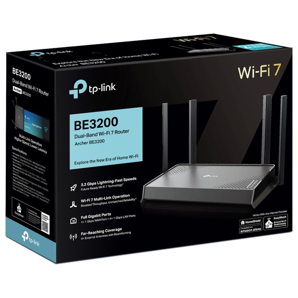 TP-Link Archer Dual-Band Wi-Fi 7 Router in Black, , large