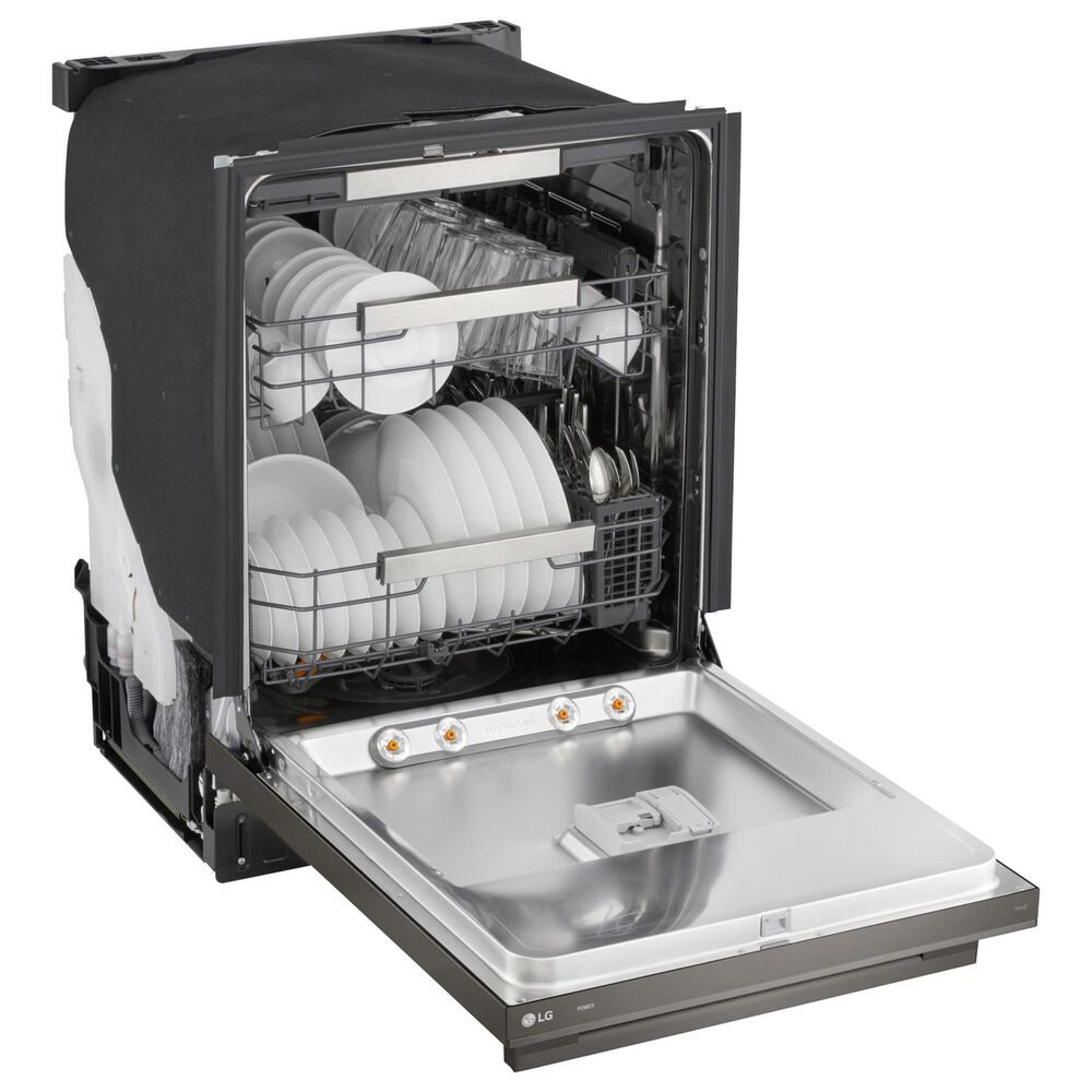 LG 24" Built-In Bar Handle Dishwasher with 3rd Rack in Black Stainless Steel, , large