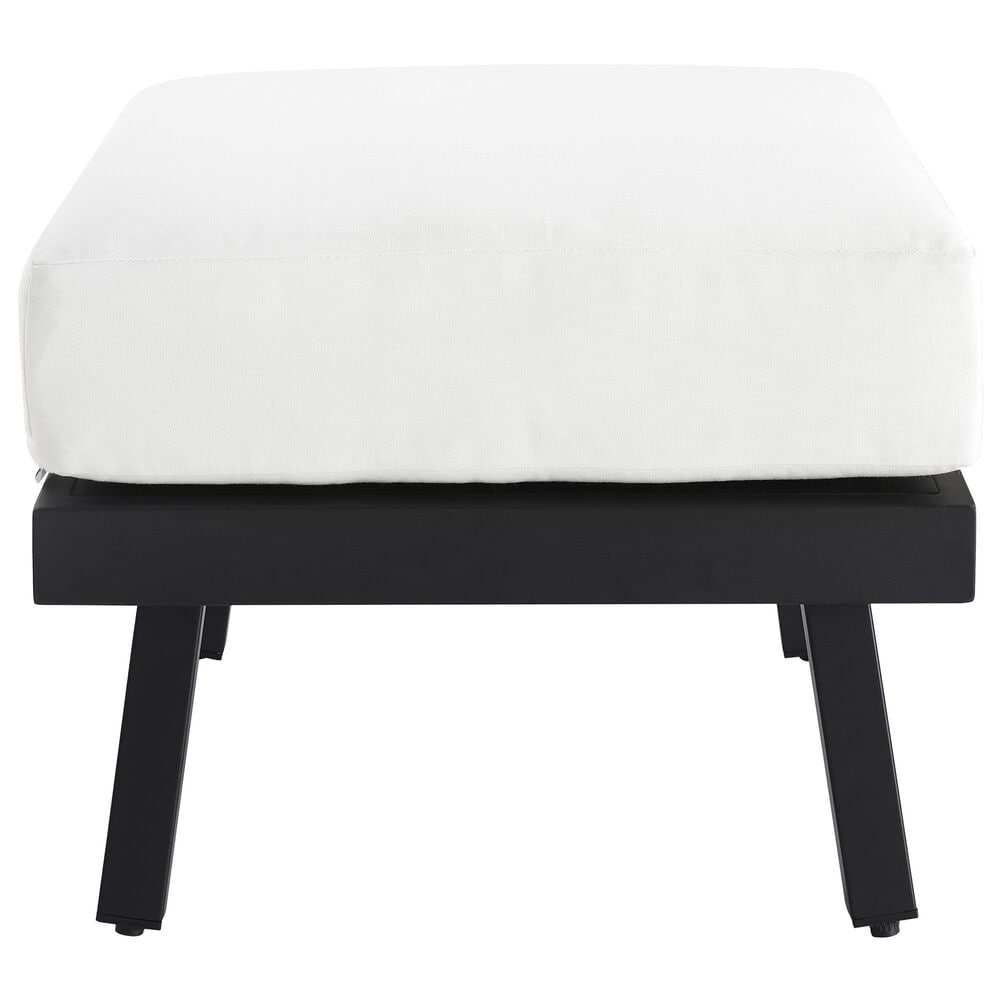 Linon Home Decor Holland Patio Ottoman with Black Frame in Natural, , large