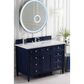 James Martin Vanities Brittany 48" Single Bathroom Vanity in Victory Blue with 3 cm Eternal Jasmine Pearl Quartz Top and Rectangle Sink, , large