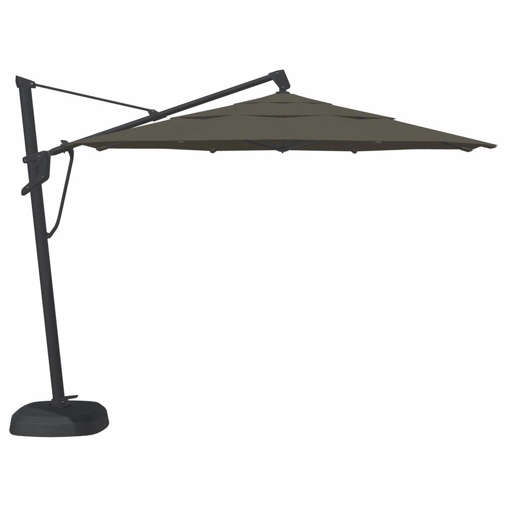 Garden Party Starlux AKZ Plus 11" Octagon Cantilever Umbrella with Black Base in Latitude Gray, , large