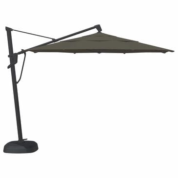 Garden Party Starlux AKZ Plus 11" Octagon Cantilever Umbrella with Black Base in Latitude Gray, , large