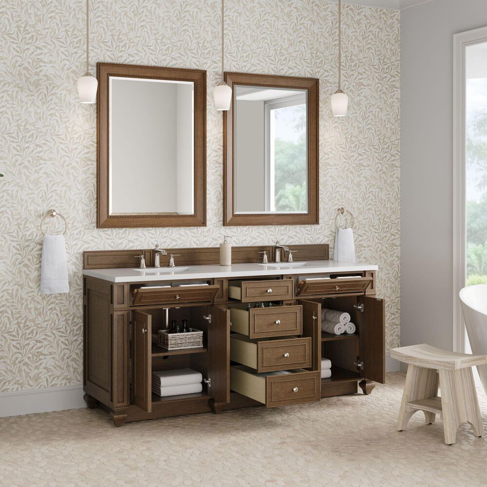 James Martin Bristol 72" Double Bathroom Vanity Cabinet in Saddle Brown, , large