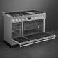 SMEG 5.95 Cu. Ft. Freestanding Double Oven Dual Fuel Range in Stainless Steel, , large