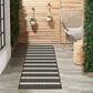 Nourison Positano POS03 Black and Ivory 2" x 6" Indoor/Outdoor Runner, , large