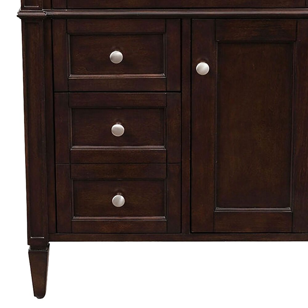 James Martin Vanities Brittany 30" Single Bathroom Vanity in Burnished Mahogany with 3 cm White Zeus Quartz Top and Rectangular Sink, , large