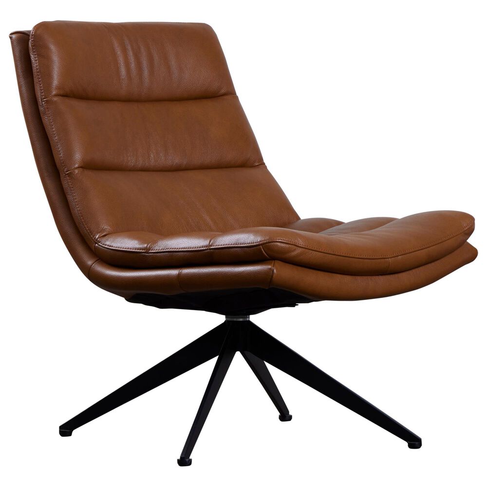 Porter Design Cetus Swivel Accent Chair in Camel, , large