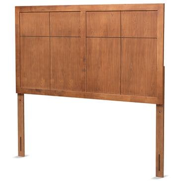 Baxton Studio Monroe King Panel Headboard in Ash Walnut, , large