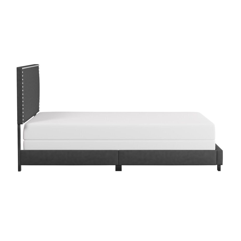 Richlands Furniture Willow Queen Upholstered Panel Bed in Gray Fog and Espresso, , large