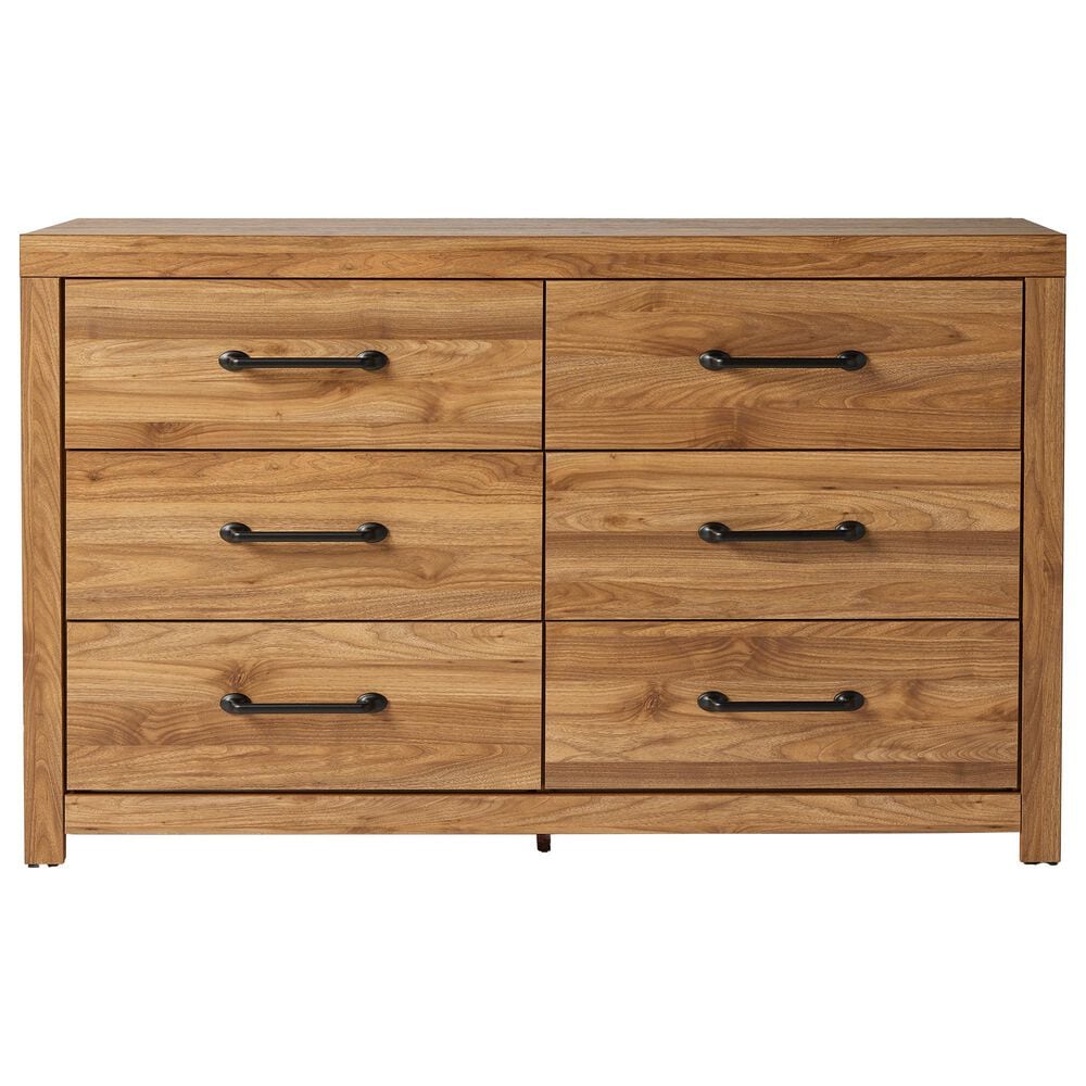 Ashley Pasklyn 6-Drawer Dresser in Rich Honey Brown, , large