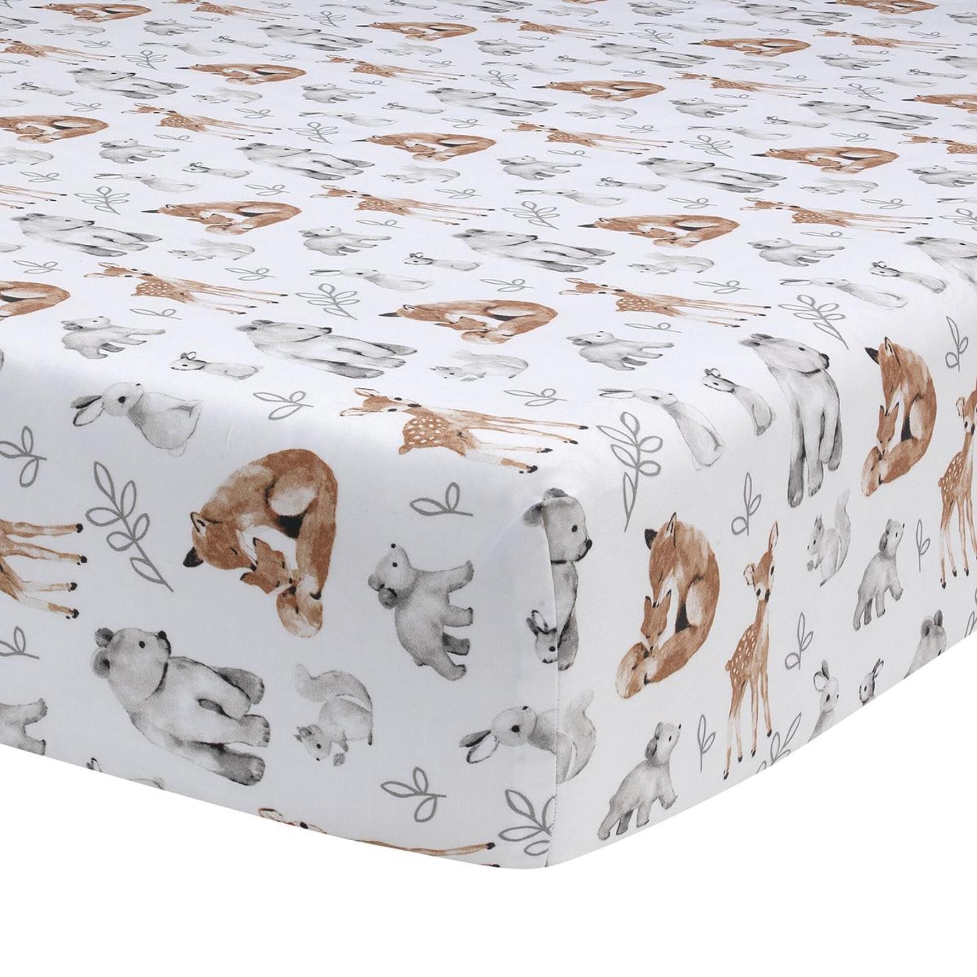 Lambs and Ivy Animals 4 Piece Nursery Crib Bedding Set in Beige Nebraska Furniture Mart
