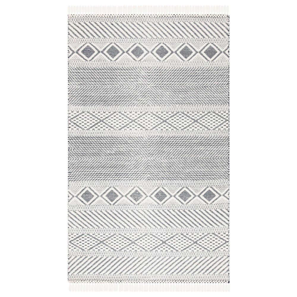 Safavieh Natura NAT856A 6" x 9" Ivory and Navy Area Rug, , large