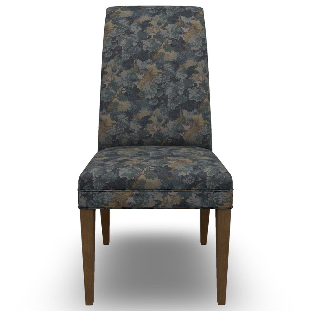 Best Home Furnishings Odell Side Chair with Forest Cushion in Dark Walnut, , large