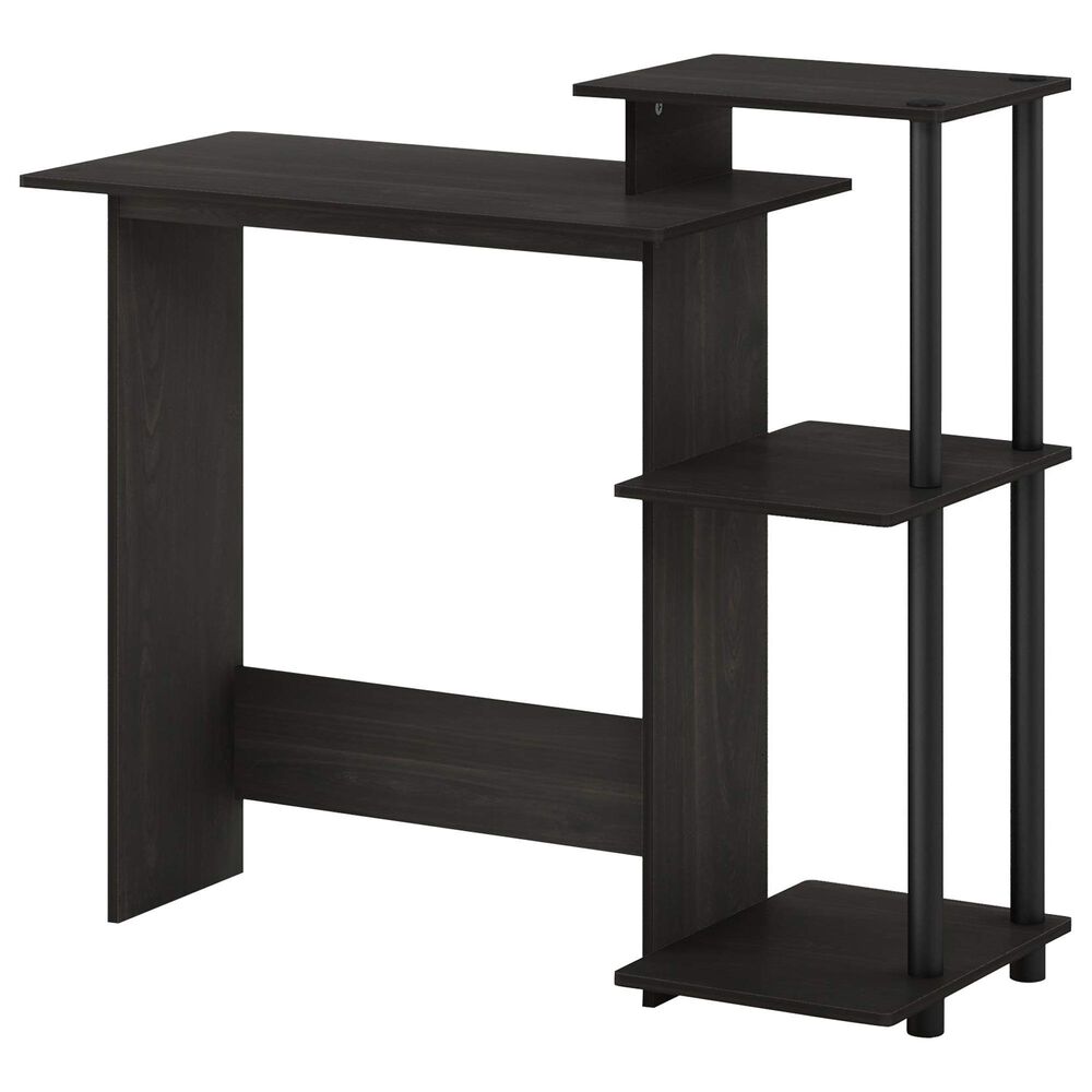 HOMLUX 40" Computer Desk with Open Side Shelves in Espresso and Black, , large
