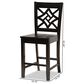 Baxton Studio Nicolette Counter Stool in Dark Brown (Set of 2), , large